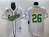 Men's Philadelphia Eagles #26 Saquon Barkley White Gold With 3-star C Patch Cool Base Baseball Stitched Jersey,baseball caps,new era cap wholesale,wholesale hats